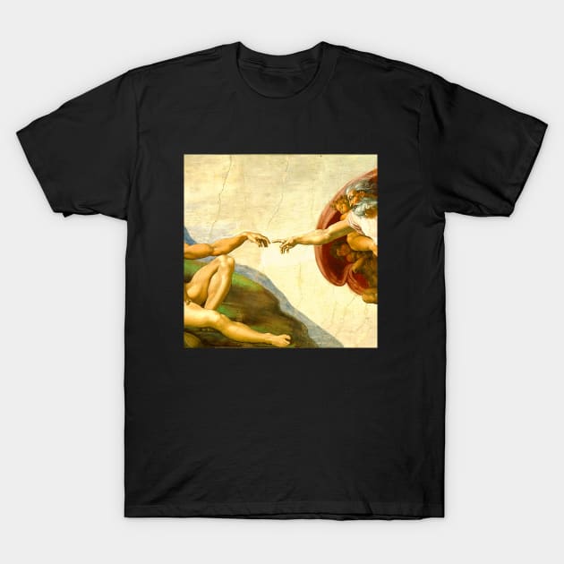 Creation of Adam - Hands and Fingers Michelangelo Sistine Chapel T-Shirt by CONCEPTDVS